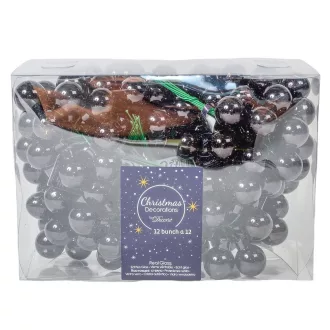 Üveggömb pick fekete fényes 2cm 12db-os