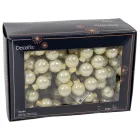 Üveggömb pick fehér menta fényes 2cm 12db-os