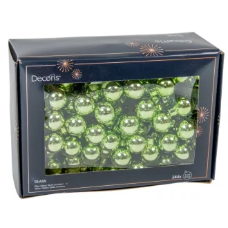 Üveggömb pick zöld tea fényes 2cm 12db-os