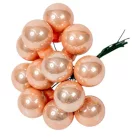 Üveggömb pick barack gyöngy fényes 2cm 12db-os