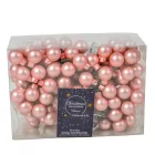 Üveggömb pick rózsaszín matt 2cm 12db-os