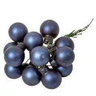 Üveggömb pick éj kék matt 2cm 12db-os