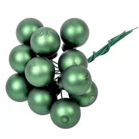 Üveggömb pick fenyő zöld matt 2cm 12db-os