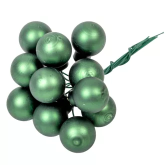 Üveggömb pick fenyő zöld matt 2cm 12db-os