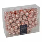 Üveggömb pick rózsaszín fényes 2,5cm 12db-os
