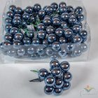 Üveggömb pick éj kék fényes 2,5cm 12db-os