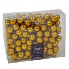 Üveggömb pick sötétarany (mustár) fényes 2,5cm 12db-os