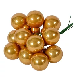 Üveggömb pick világosbarna 2,5cm 12db-os