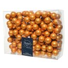 Üveggömb pick borostyán fényes 2,5cm 12db-os