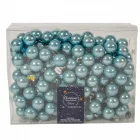 Üveggömb pick hajnal kék fényes 2,5cm 12db-os