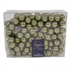 Üveggömb pick moha zöld fényes 2,5cm 12db-os