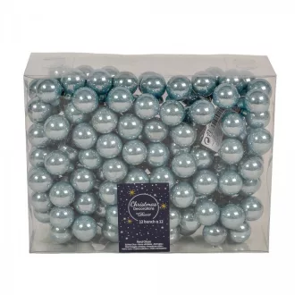 Üveggömb pick ködös kék fényes 2,5cm 12db-os