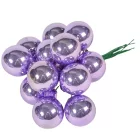 Üveggömb pick világoslila 2,5cm 12db-os