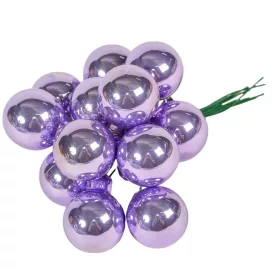 Üveggömb pick világoslila 2,5cm 12db-os