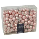 Üveggömb pick rózsaszín matt 2,5cm 12db-os