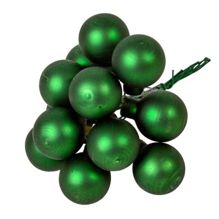 Üveggömb pick fenyő zöld matt 2,5cm 12db-os