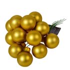 Üveggömb pick sötétarany (mustár) matt 2,5cm 12db-os