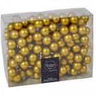 Üveggömb pick sötétarany (mustár) matt 2,5cm 12db-os