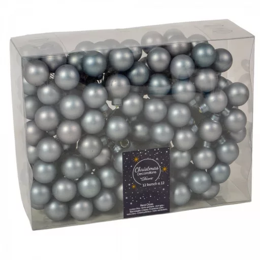 Üveggömb pick kő kék matt 2,5cm 12db-os