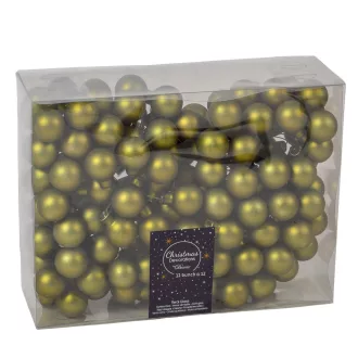 Üveggömb pick moha zöld matt 2,5cm 12db-os