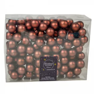 Üveggömb pick sötétbarna matt 2,5cm 12db-os