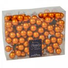 Üveggömb pick borostyán matt 2,5cm 12db-os