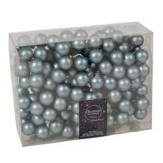 Üveggömb pick hajnal kék matt 2,5cm 12db-os