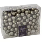 Üveggömb pick meleg szürke matt 2,5cm 12db-os