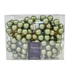 Üveggömb pick moha zöld matt 2,5cm 12db-os