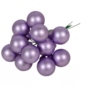 Üveggömb pick világoslila matt 2,5cm 12db-os