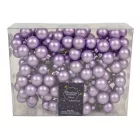 Üveggömb pick világoslila matt 2,5cm 12db-os