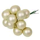 Üveggömb pick fehér menta matt 2,5cm 12db-os