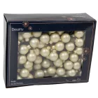 Üveggömb pick fehér menta matt 2,5cm 12db-os