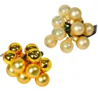 Üveggömb pick gyöngy-arany mix 2cm 10db-os