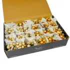 Üveggömb pick gyöngy-arany mix 2cm 10db-os