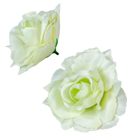 Nyílt rózsa virágfej D10cm 12dbcsom green-cream