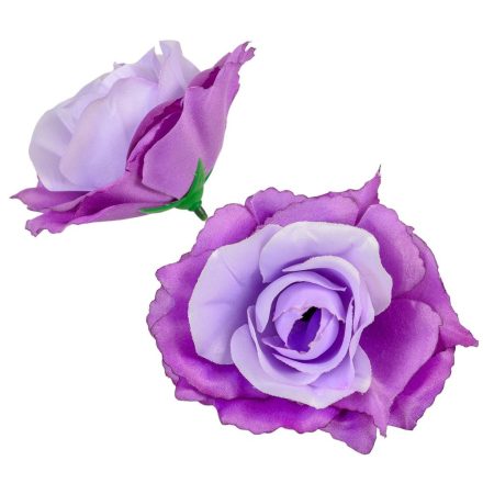 Nyílt rózsa virágfej D10cm lila 12db/szín