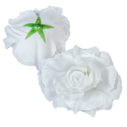 Nyílt rózsa virágfej D10cm white 12db/csom