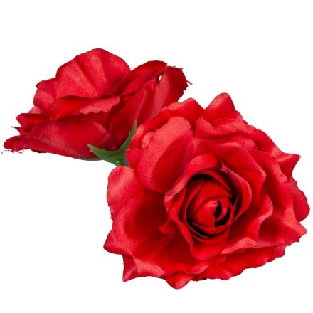 Nyílt rózsa virágfej D10cm red 12db/csom