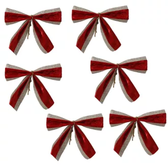 Masni szettmetál piros-arany 18cm  6db-os