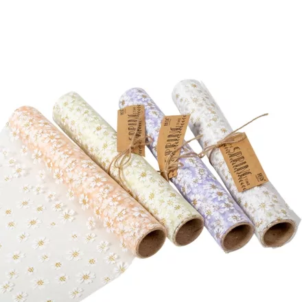 Virág mintás organza anyag  mix 28x300cm