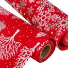 Hópihe-fenyő mintás dekor anyag piros 28x150cm
