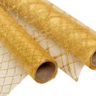 Glitteres organza dekor anyag arany 36,5x200cm 