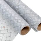 Glitteres organza dekor anyag ezüst 36,5x200cm 