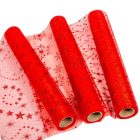 Glitteres organza dekor anyag piros 30x500cm  