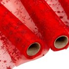 Glitteres organza dekor anyag piros 30x500cm  
