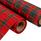 Kockás dekor anyag piros-zöld 28X270cm
