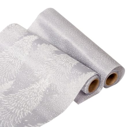 Dekor tekercs strasszal  ezüst-fehér 28x250cm