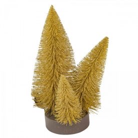 Mini fenyő hármas talpon arany M22cm