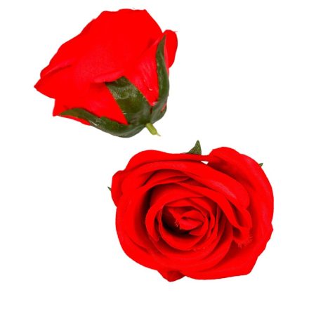 Rózsa virágfej piros D7cm 12db/csom